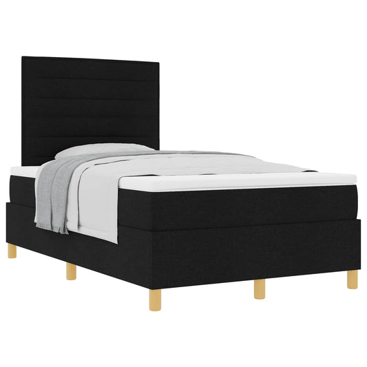 vidaXL Κρεβάτι με ελατήρια με στρώμα Μαύρο 120 x 200 cm ύφασμα