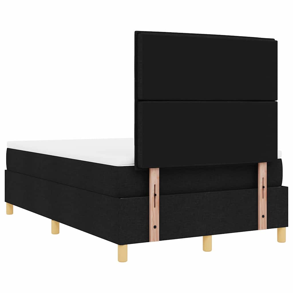 vidaXL Κρεβάτι με ελατήρια με στρώμα Μαύρο 120 x 200 cm ύφασμα