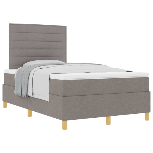 vidaXL Κρεβάτι με ελατήρια με στρώμα Taupe 120 x 200 cm ύφασμα