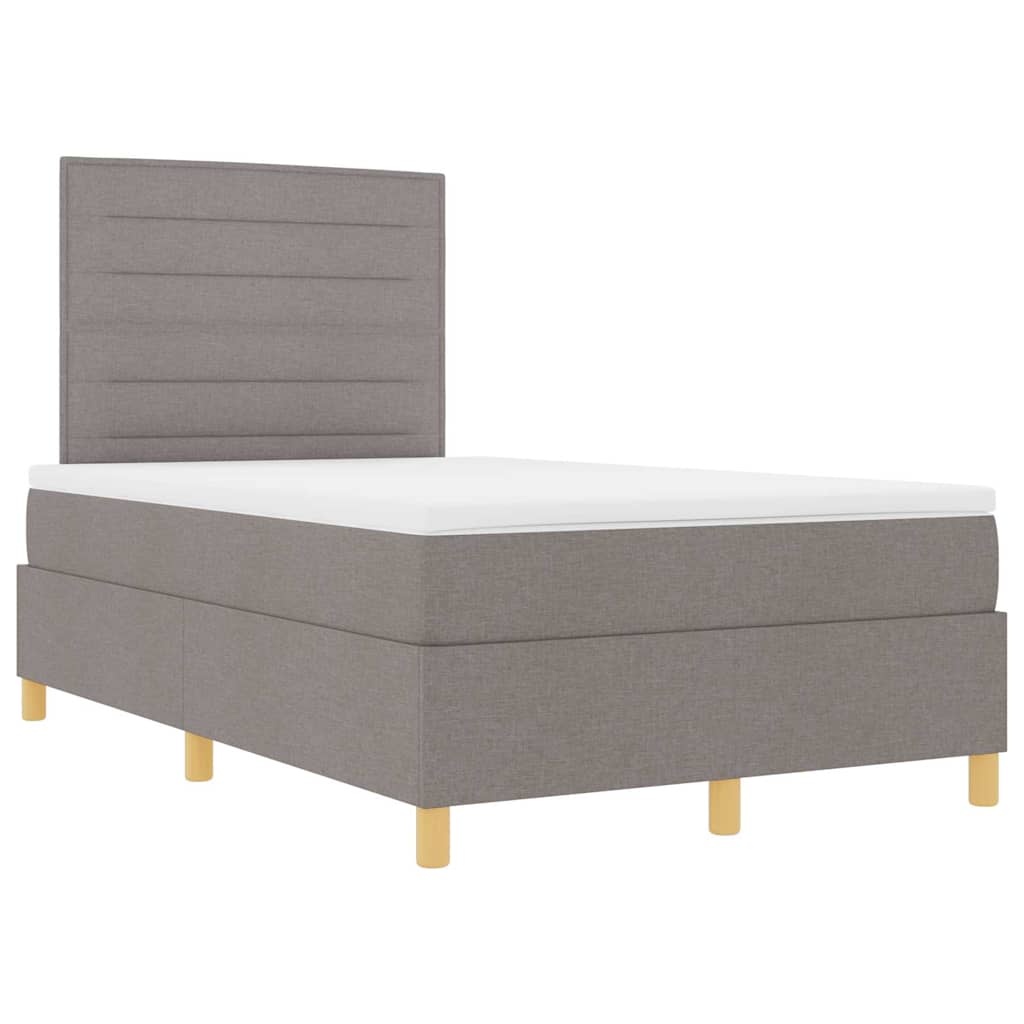 vidaXL Κρεβάτι με ελατήρια με στρώμα Taupe 120 x 200 cm ύφασμα