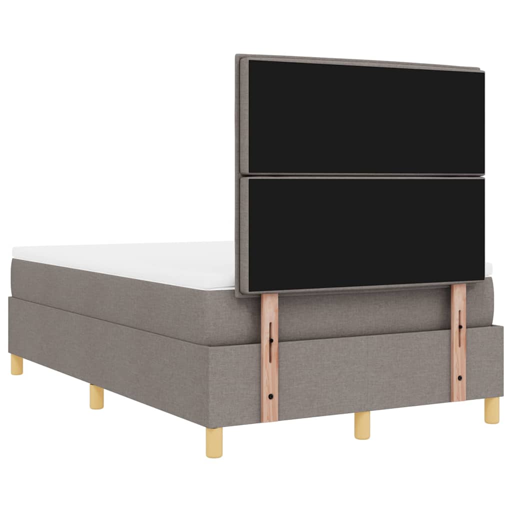 vidaXL Κρεβάτι με ελατήρια με στρώμα Taupe 120 x 200 cm ύφασμα
