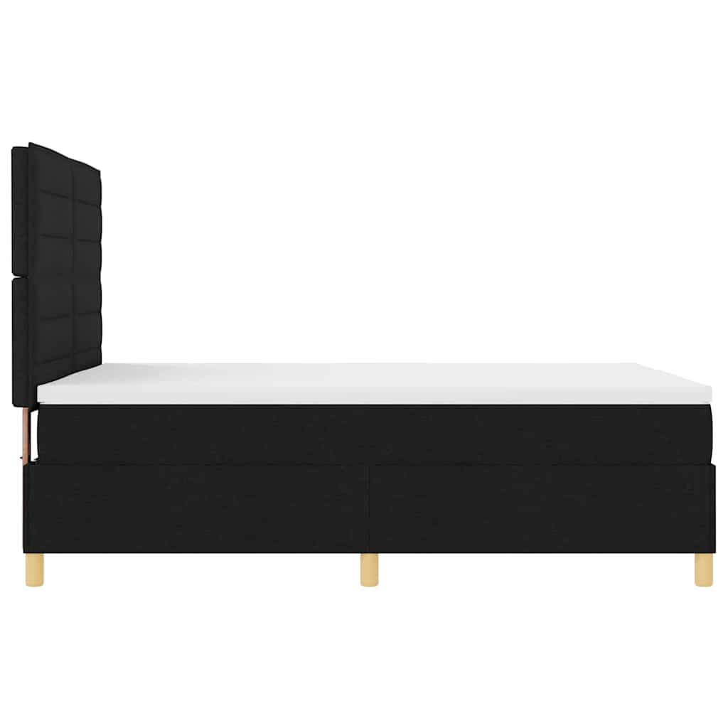 vidaXL Κρεβάτι με ελατήρια με στρώμα Μαύρο 140 x 190 cm ύφασμα