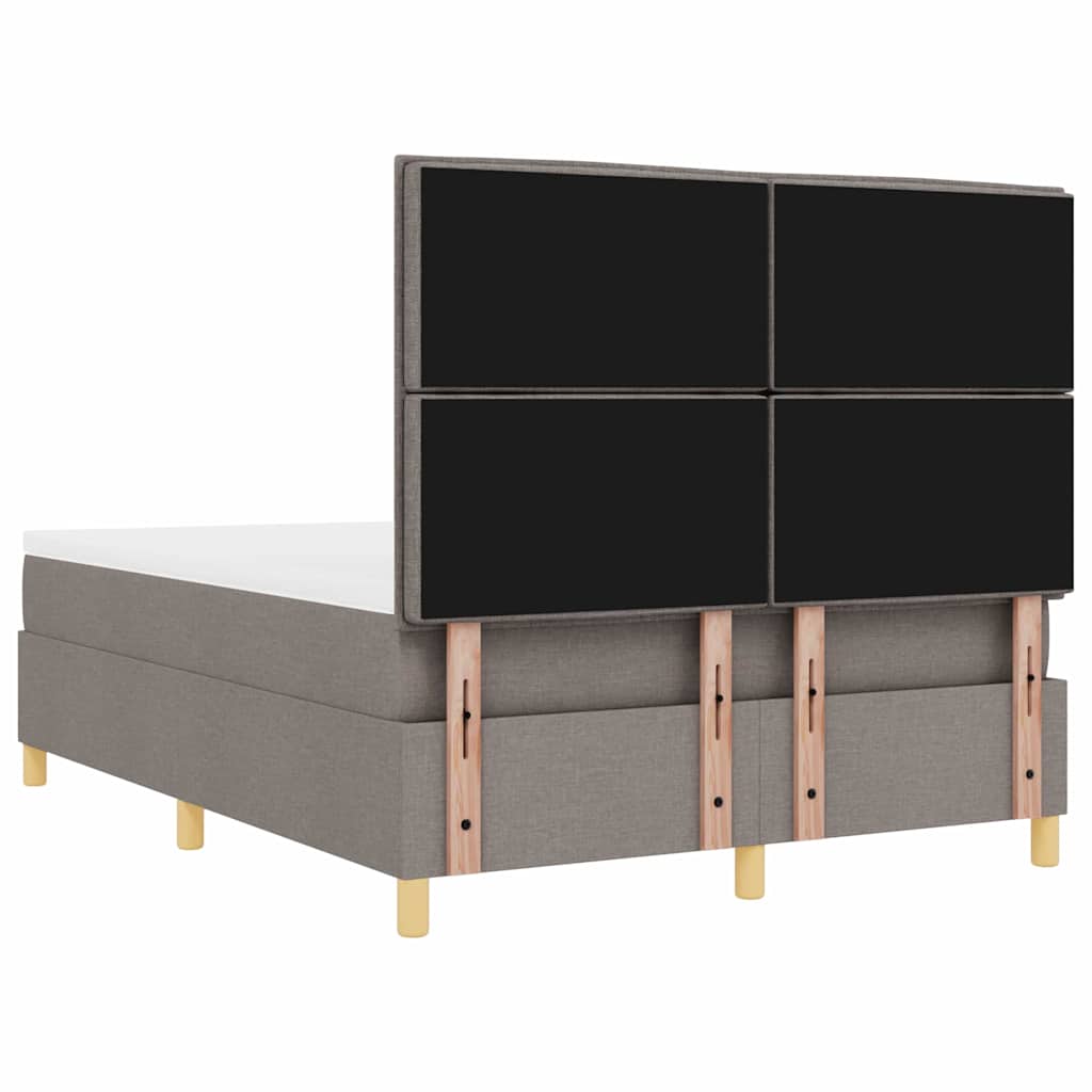 vidaXL Κρεβάτι με ελατήρια με στρώμα Taupe 140 x 190 cm ύφασμα