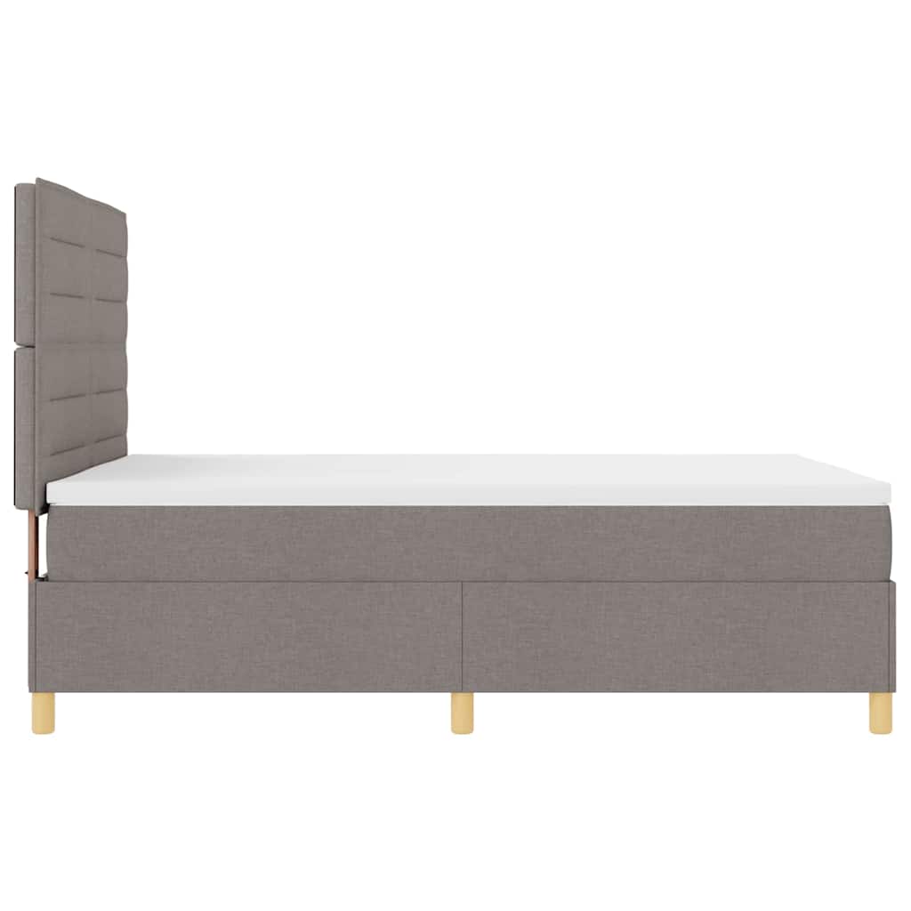 vidaXL Κρεβάτι με ελατήρια με στρώμα Taupe 140 x 190 cm ύφασμα