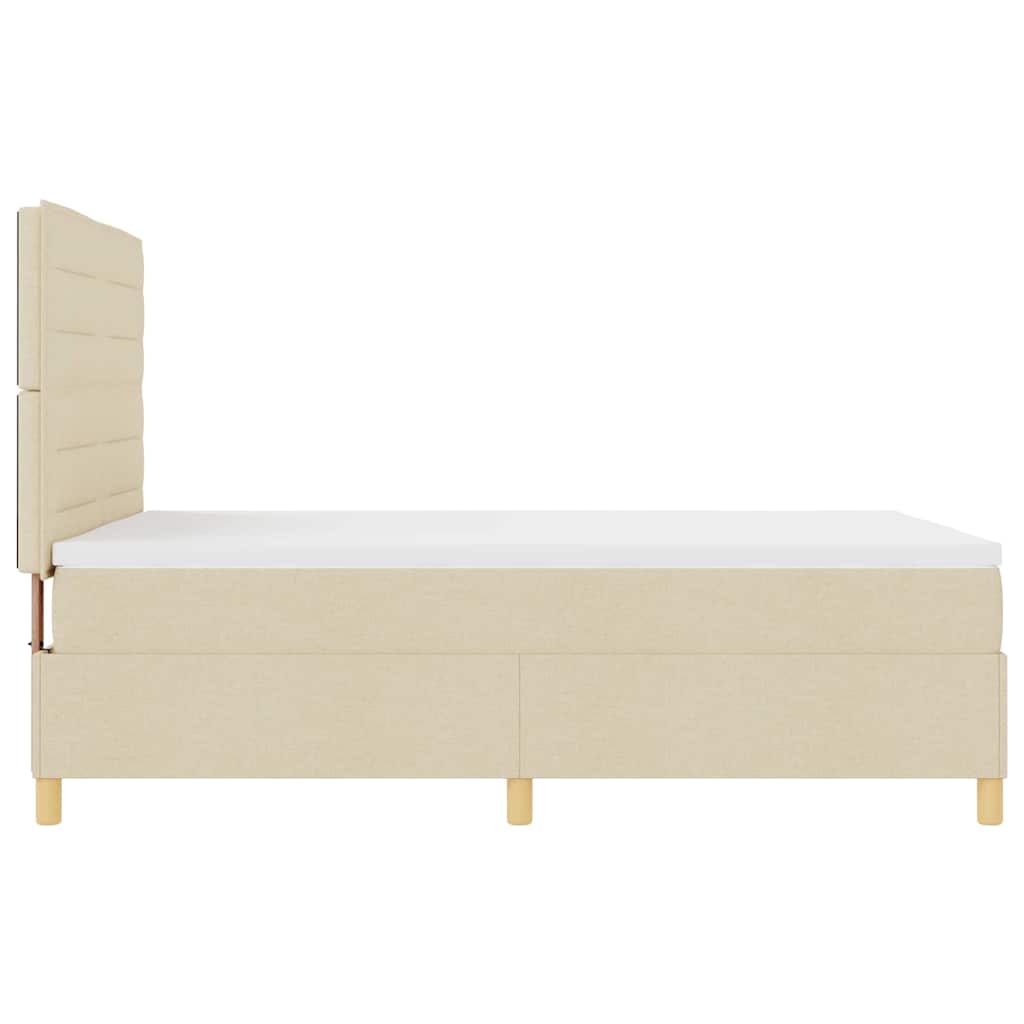 vidaXL Κρεβάτι με ελατήρια με στρώμα Κρεμ 140 x 190 cm ύφασμα