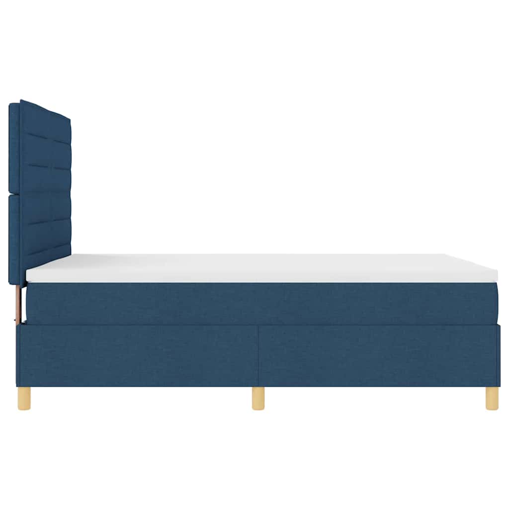 vidaXL Κρεβάτι με ελατήρια με στρώμα Μπλε 140 x 190 cm ύφασμα