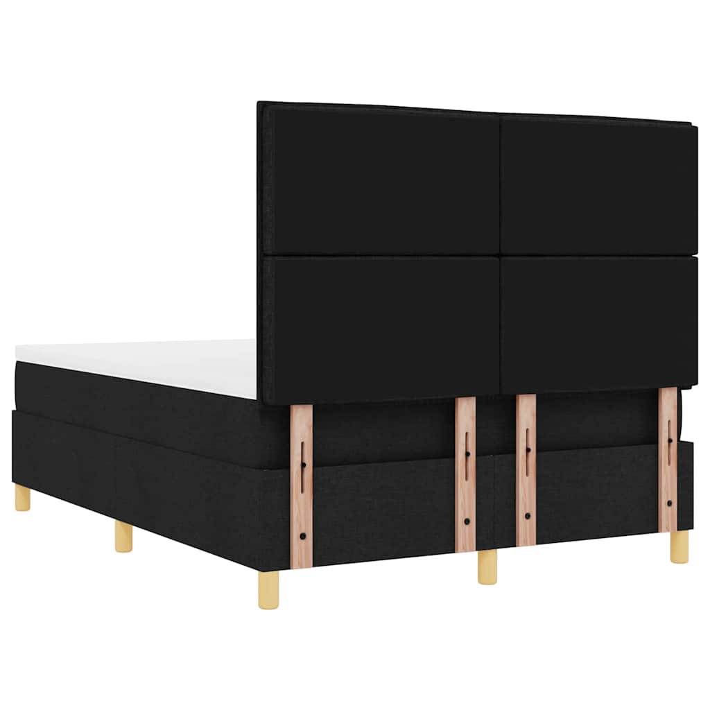 vidaXL Κρεβάτι με ελατήρια με στρώμα Μαύρο 140 x 200 cm ύφασμα