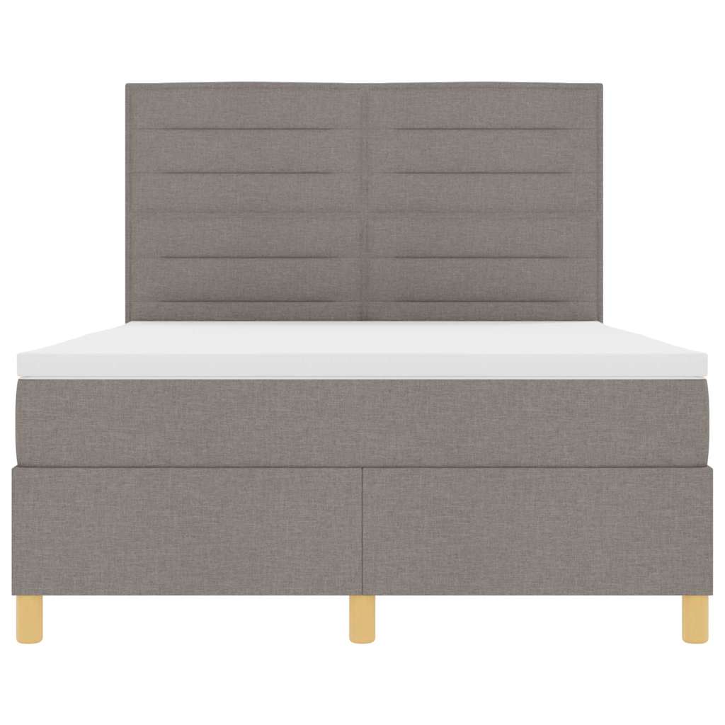 vidaXL Κρεβάτι με ελατήρια με στρώμα Taupe 140 x 200 cm ύφασμα