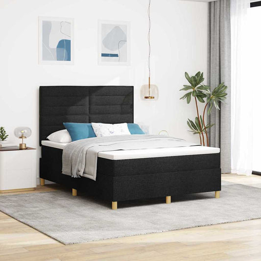 vidaXL Κρεβάτι με ελατήρια με στρώμα Μαύρο 160 x 200 cm ύφασμα