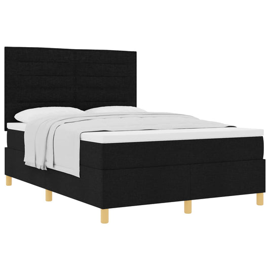 vidaXL Κρεβάτι με ελατήρια με στρώμα Μαύρο 160 x 200 cm ύφασμα