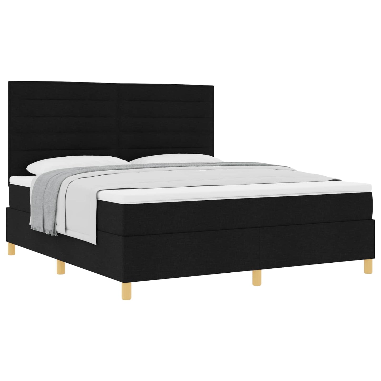 vidaXL Κρεβάτι με ελατήρια με στρώμα Μαύρο 180 x 200 cm ύφασμα