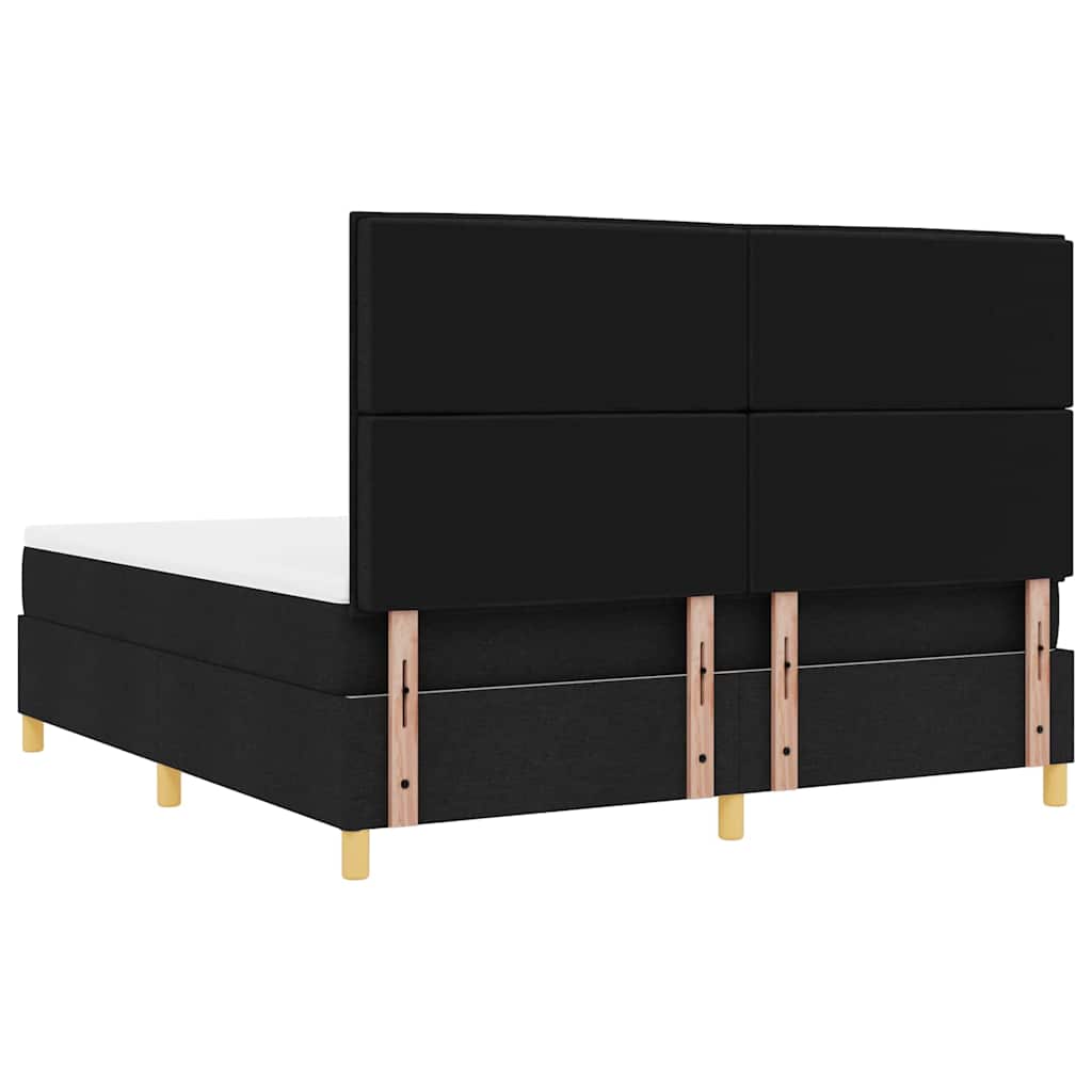 vidaXL Κρεβάτι με ελατήρια με στρώμα Μαύρο 180 x 200 cm ύφασμα