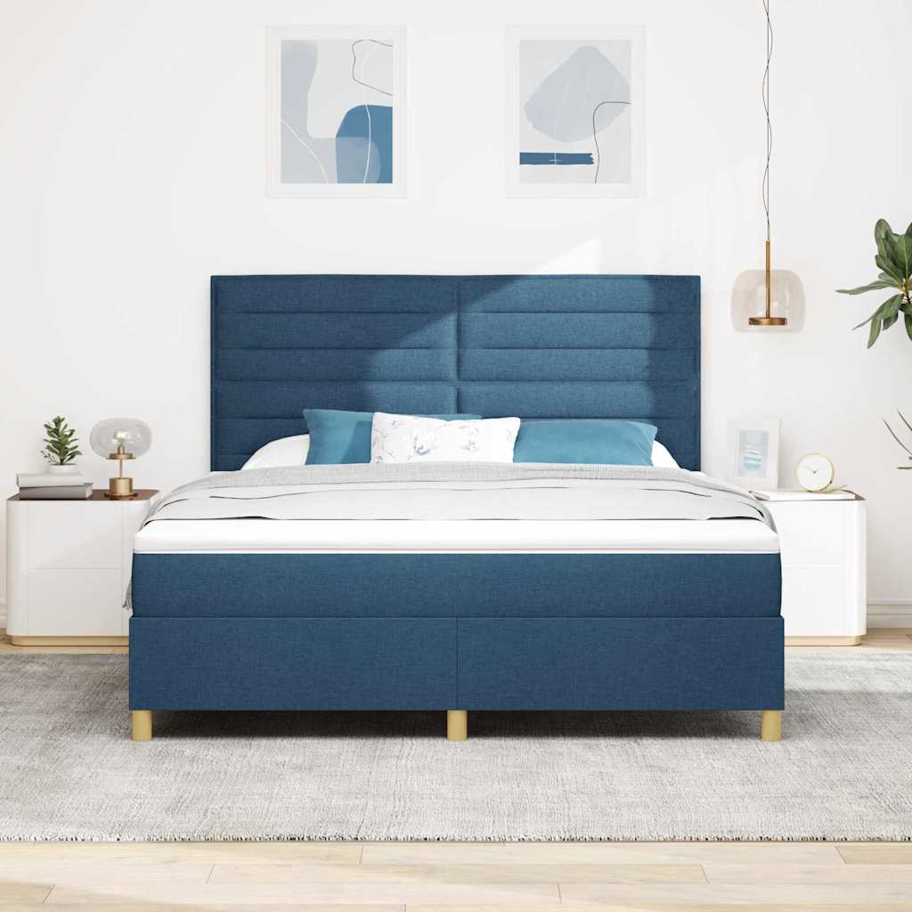 vidaXL Κρεβάτι με ελατήρια με στρώμα Μπλε 180 x 200 cm ύφασμα
