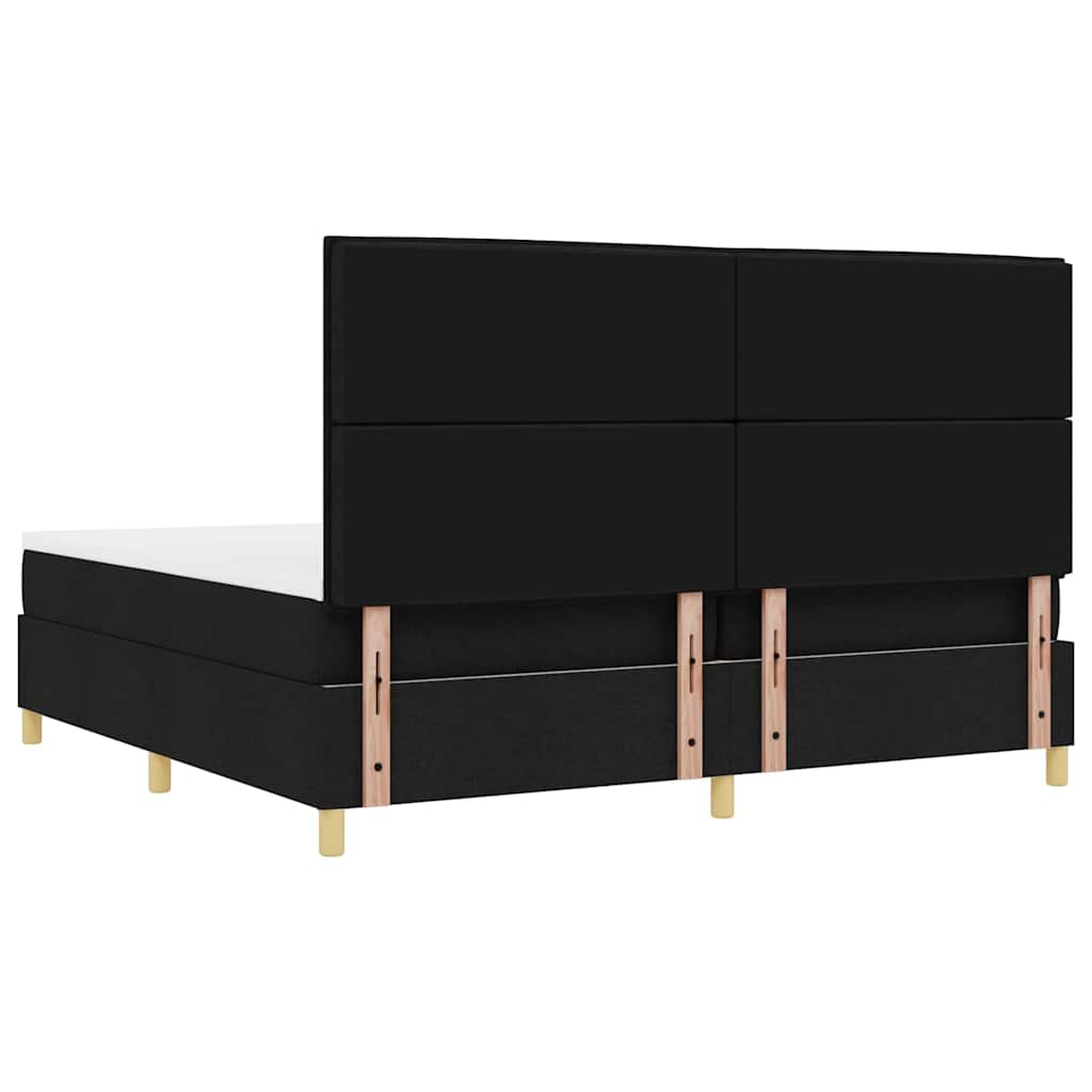 vidaXL Κρεβάτι με ελατήρια με στρώμα Μαύρο 200 x 200 cm ύφασμα