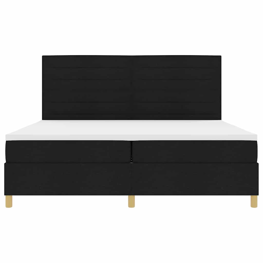 vidaXL Κρεβάτι με ελατήρια με στρώμα Μαύρο 200 x 200 cm ύφασμα