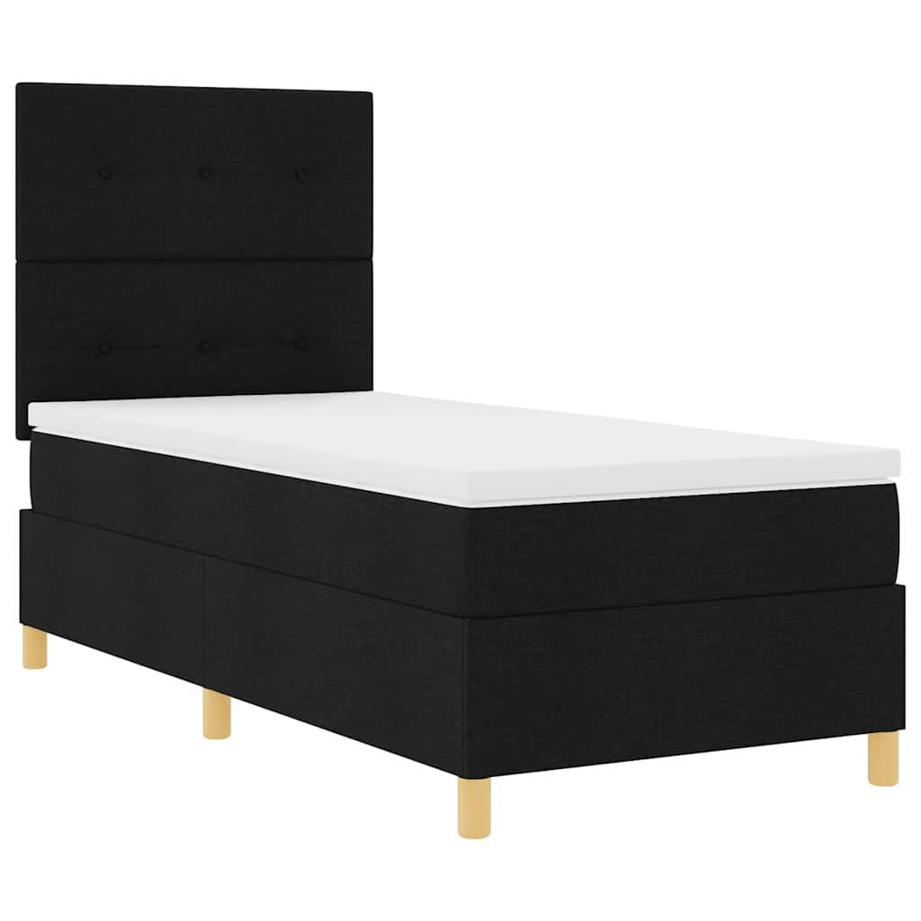vidaXL Κρεβάτι με ελατήρια με στρώμα Μαύρο 80 x 200 cm ύφασμα