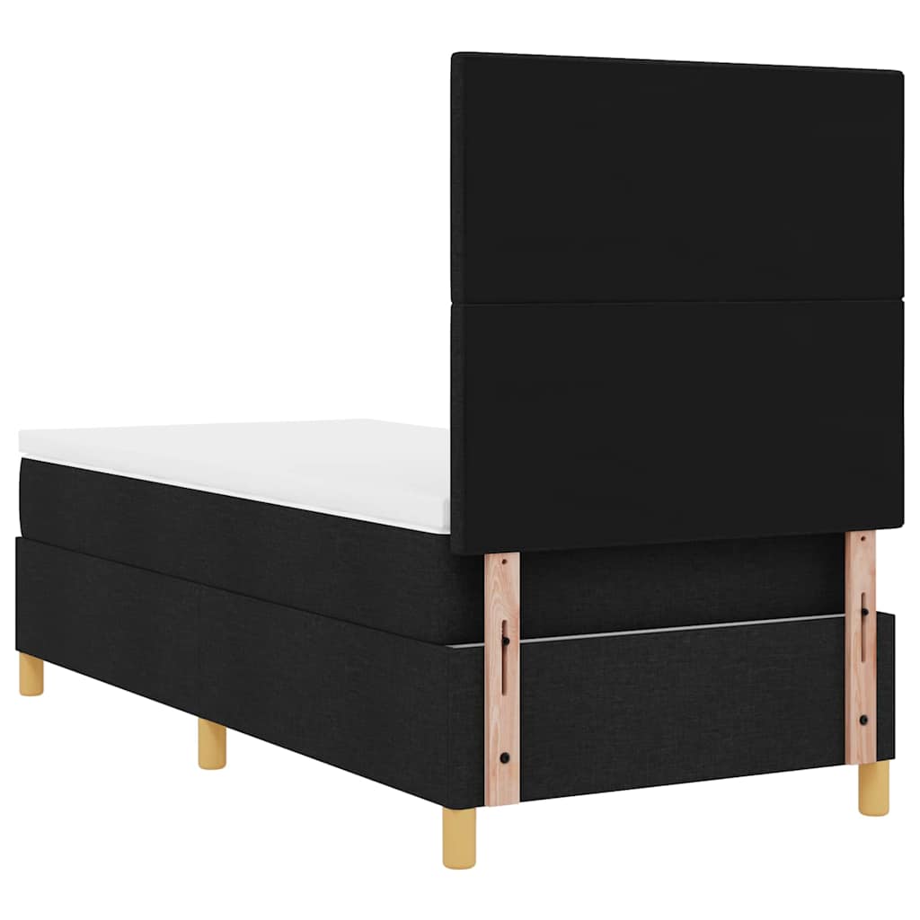 vidaXL Κρεβάτι με ελατήρια με στρώμα Μαύρο 80 x 200 cm ύφασμα