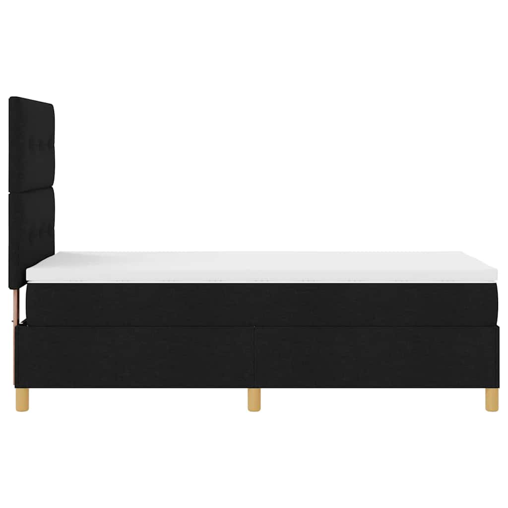 vidaXL Κρεβάτι με ελατήρια με στρώμα Μαύρο 80 x 200 cm ύφασμα