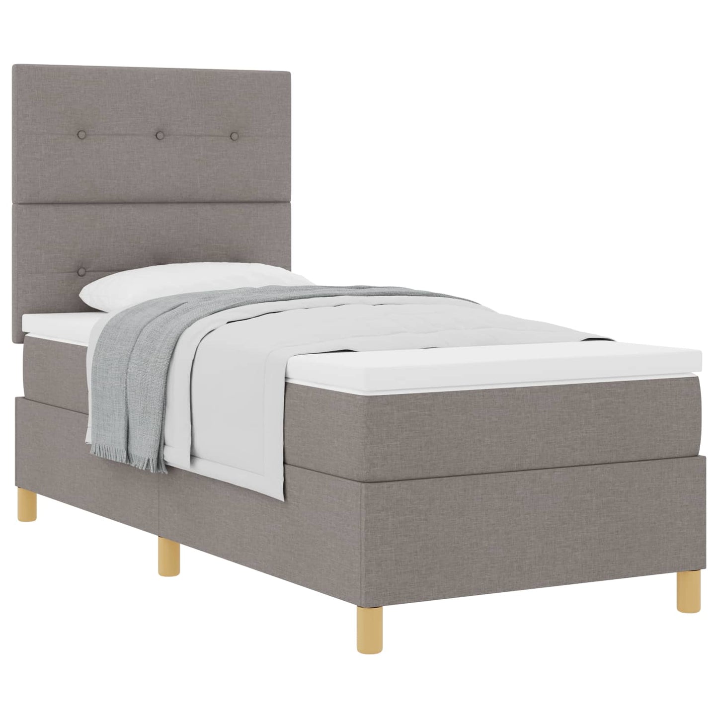 vidaXL Κρεβάτι με ελατήρια με κεφαλάρι Taupe 80 x 200 cm ύφασμα