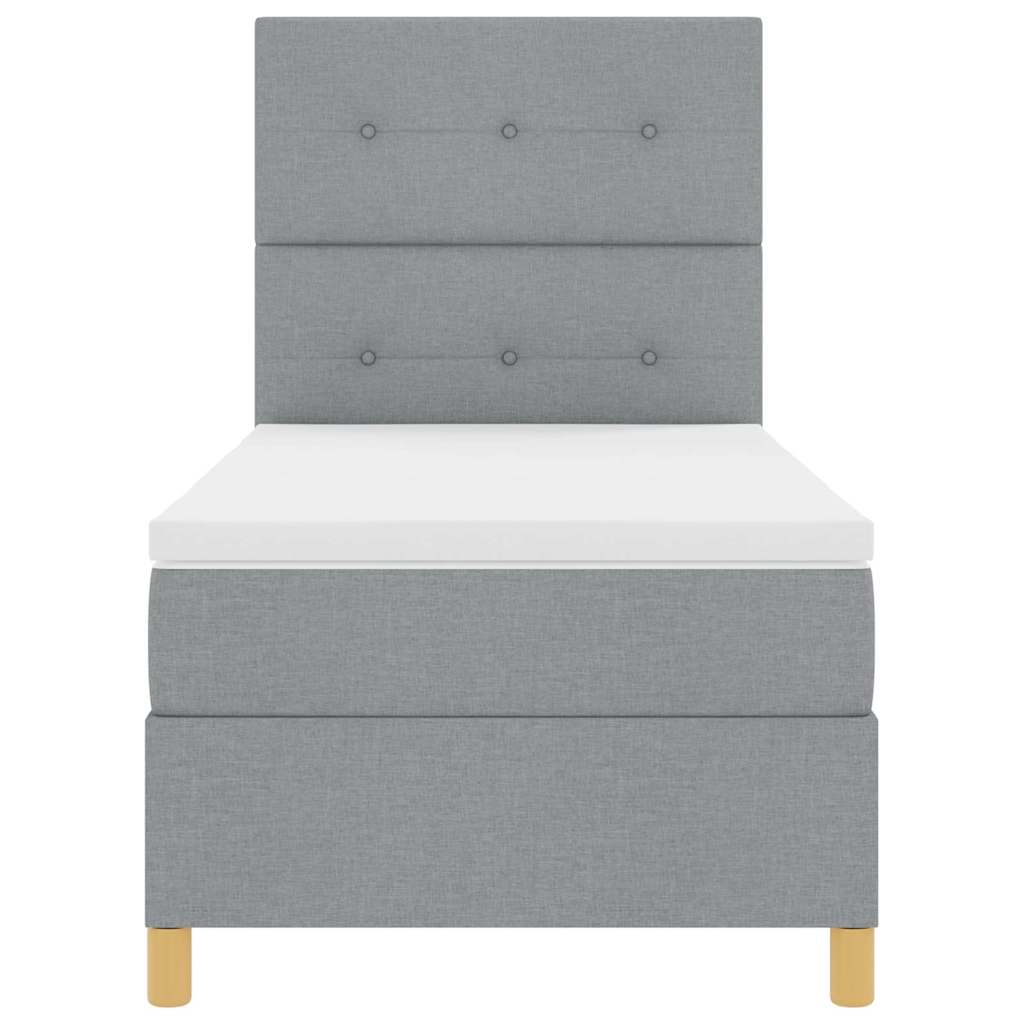 vidaXL Κρεβάτι με ελατήρια Ανοιχτό γκρι 100 x 200 cm ύφασμα