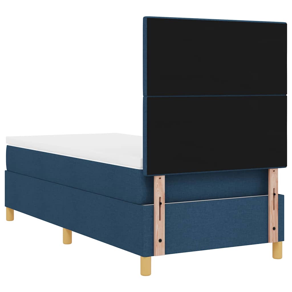 vidaXL Κρεβάτι με ελατήρια με κεφαλάρι Μπλε 100 x 200 cm ύφασμα