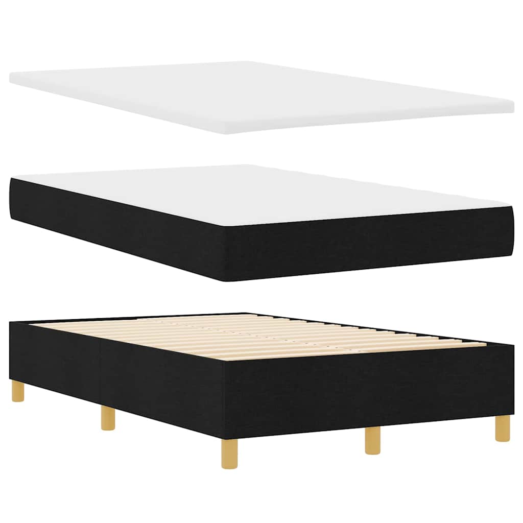 vidaXL Κρεβάτι με ελατήρια με κεφαλάρι Μαύρο 120 x 190 cm ύφασμα