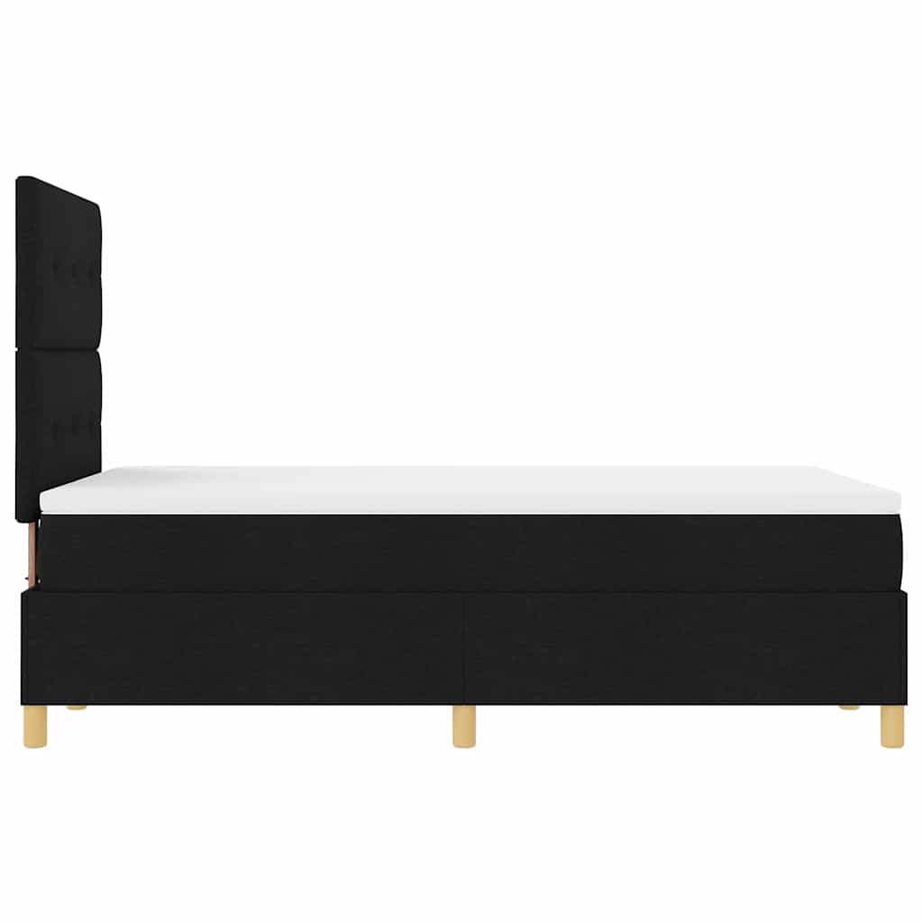vidaXL Κρεβάτι με ελατήρια με κεφαλάρι Μαύρο 120 x 190 cm ύφασμα