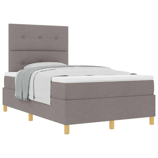 vidaXL Κρεβάτι με ελατήρια με κεφαλάρι Taupe 120 x 190 cm ύφασμα