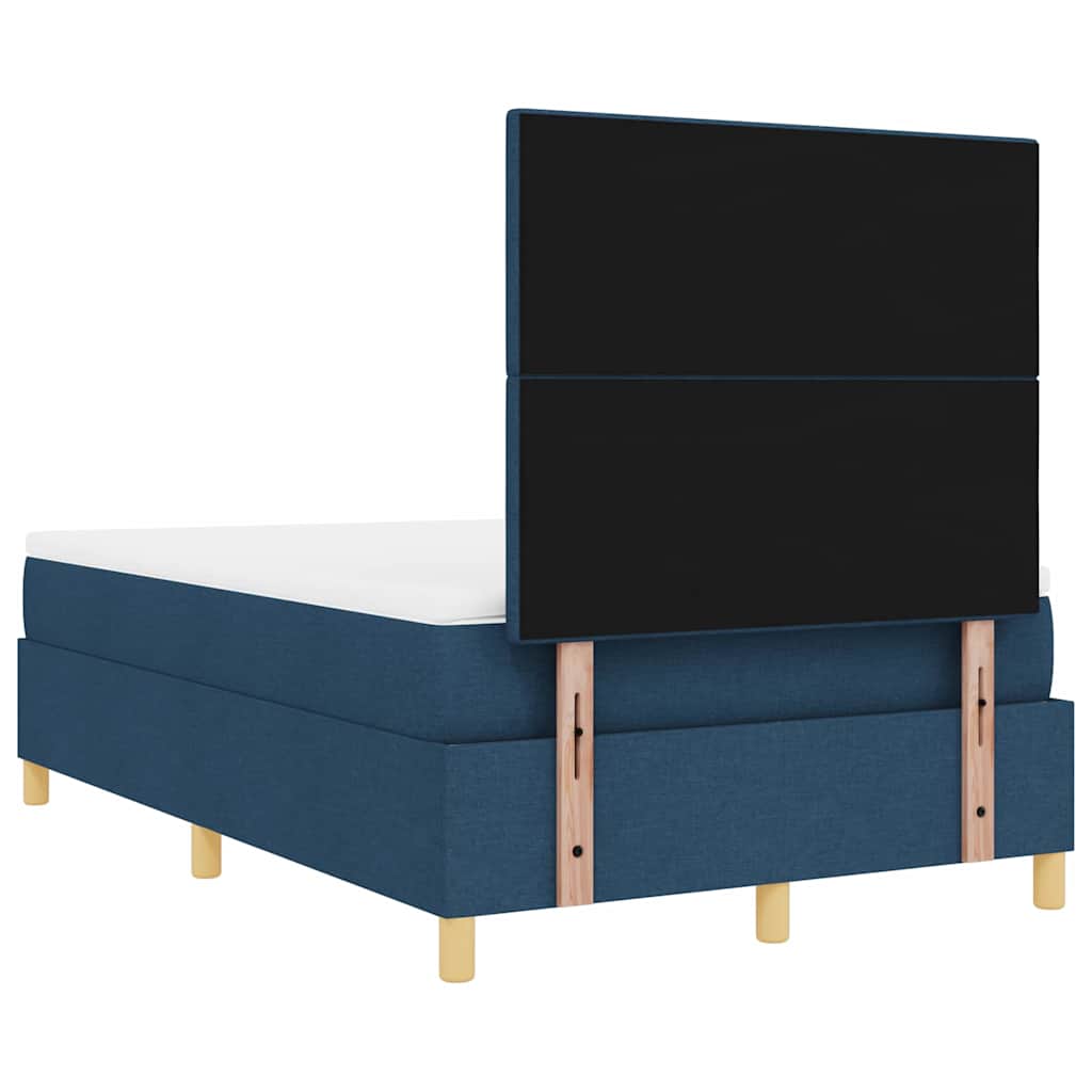 vidaXL Κρεβάτι με ελατήρια με κεφαλάρι Μπλε 120 x 190 cm ύφασμα