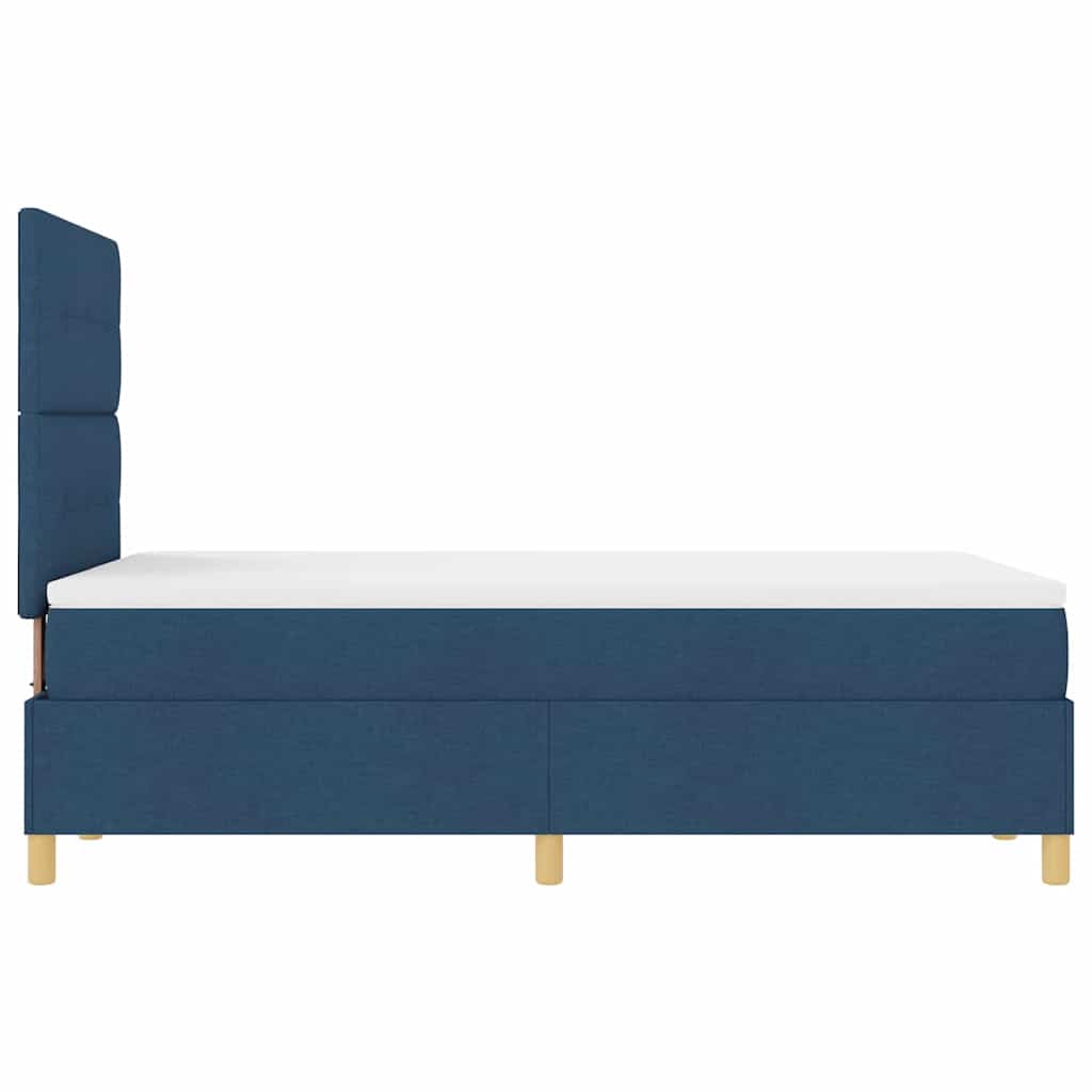 vidaXL Κρεβάτι με ελατήρια με κεφαλάρι Μπλε 120 x 190 cm ύφασμα