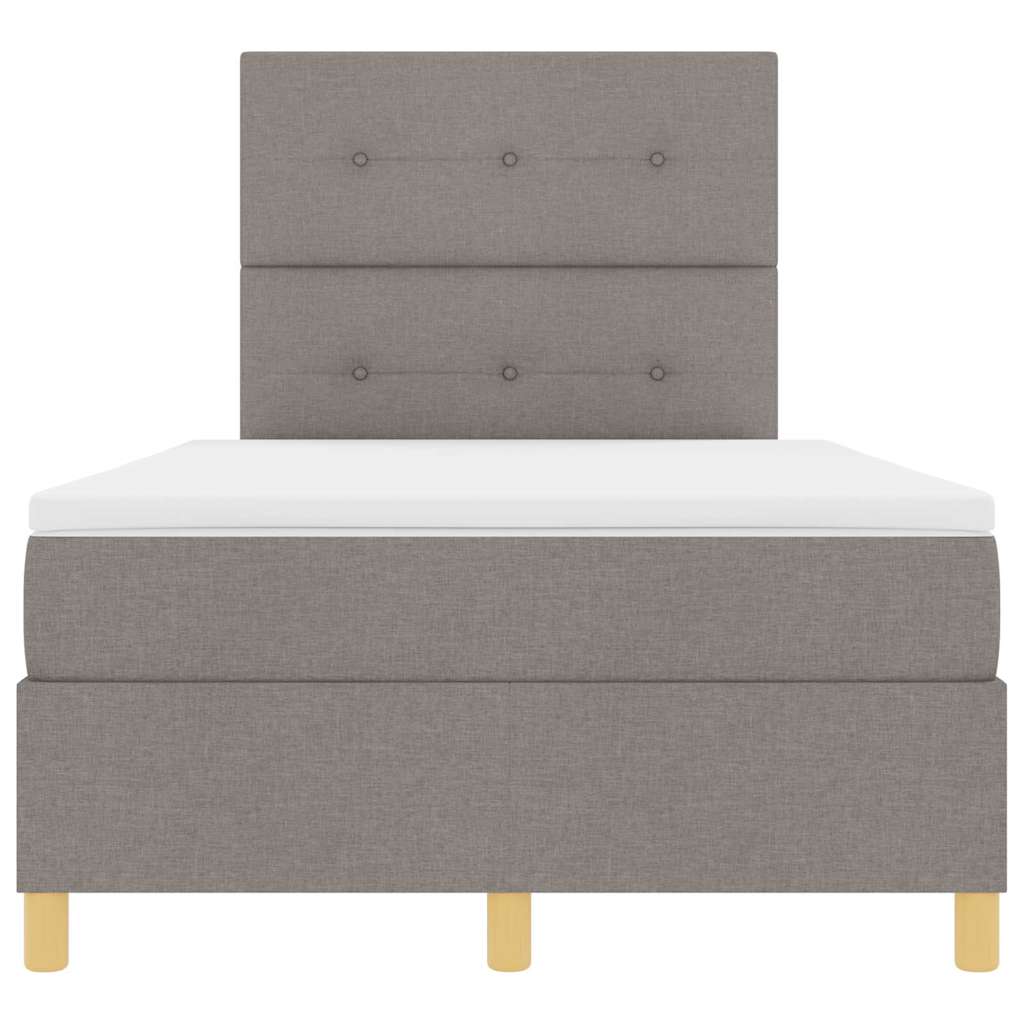vidaXL Κρεβάτι με ελατήρια με κεφαλάρι Taupe 120 x 200 cm ύφασμα