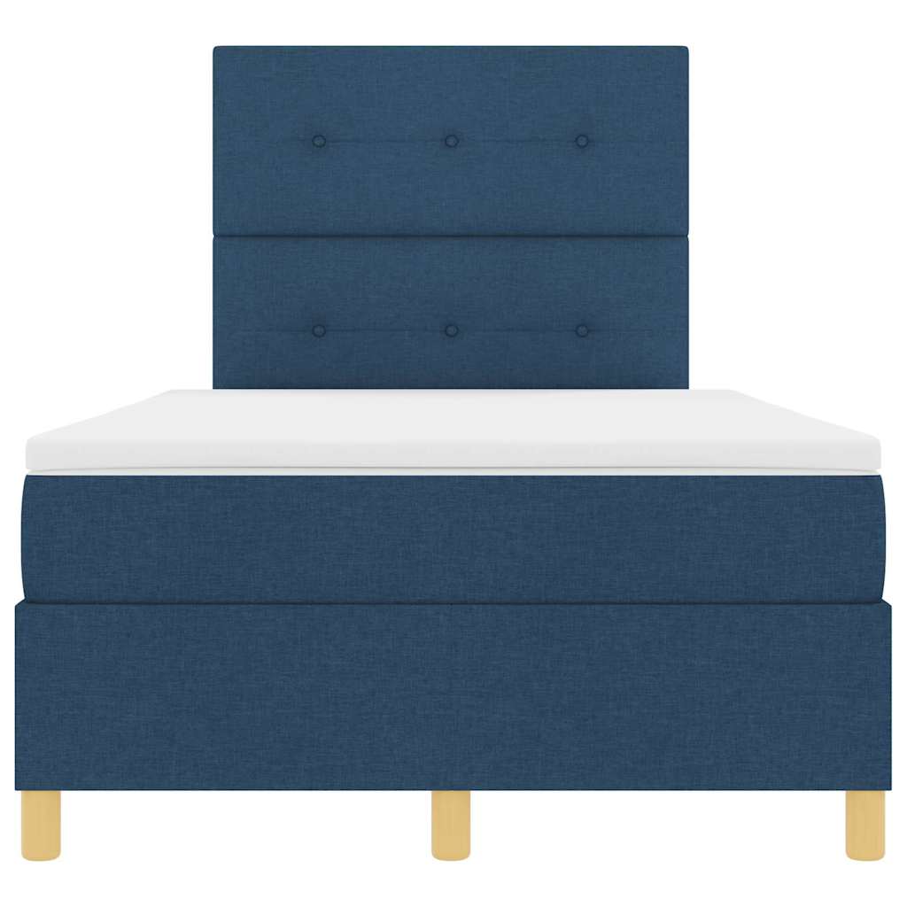 vidaXL Κρεβάτι με ελατήρια με κεφαλάρι Μπλε 120 x 200 cm ύφασμα