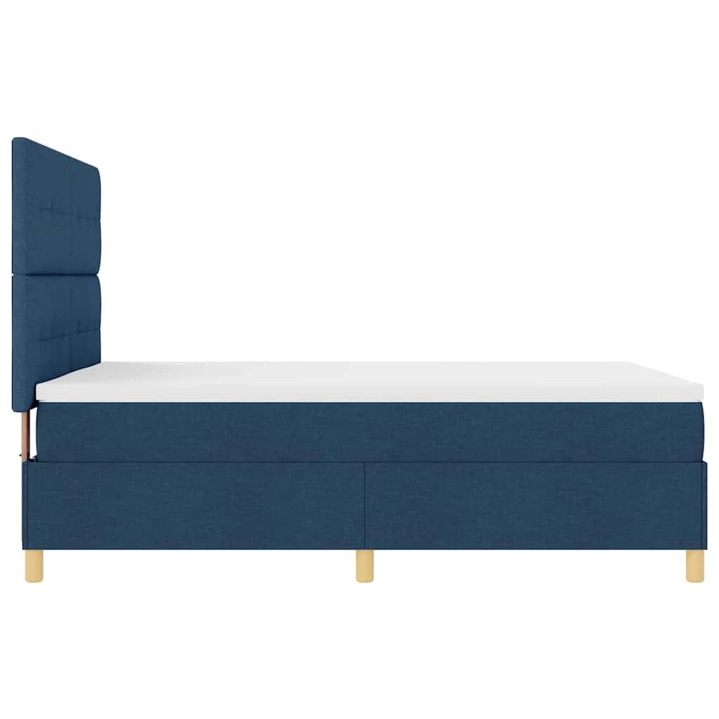 vidaXL Κρεβάτι με ελατήρια με στρώμα Μπλε 140 x 190 cm ύφασμα