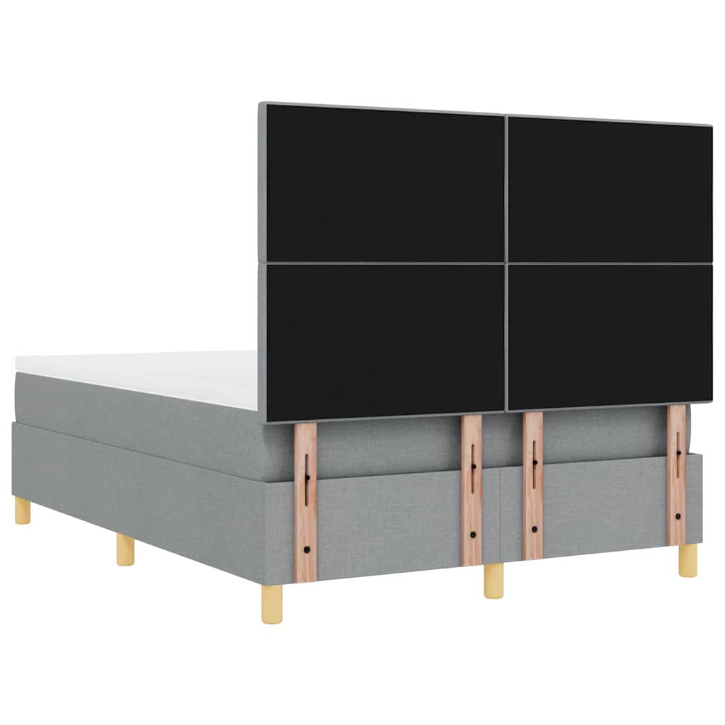 vidaXL Κρεβάτι με ελατήρια Ανοιχτό γκρι 160 x 200 cm ύφασμα