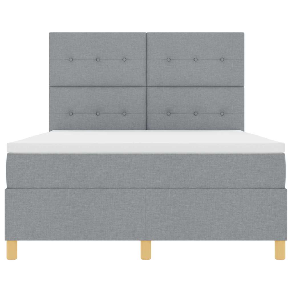 vidaXL Κρεβάτι με ελατήρια Ανοιχτό γκρι 160 x 200 cm ύφασμα