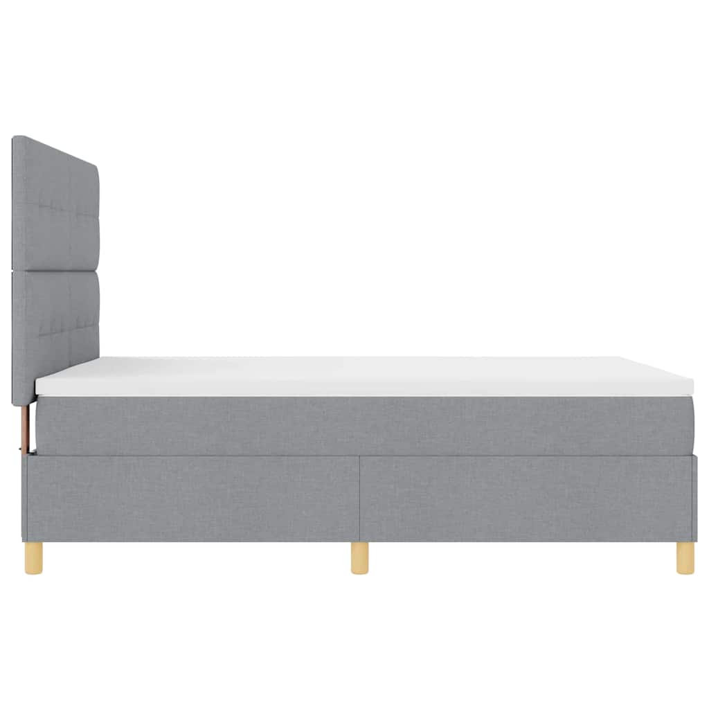 vidaXL Κρεβάτι με ελατήρια Ανοιχτό γκρι 160 x 200 cm ύφασμα