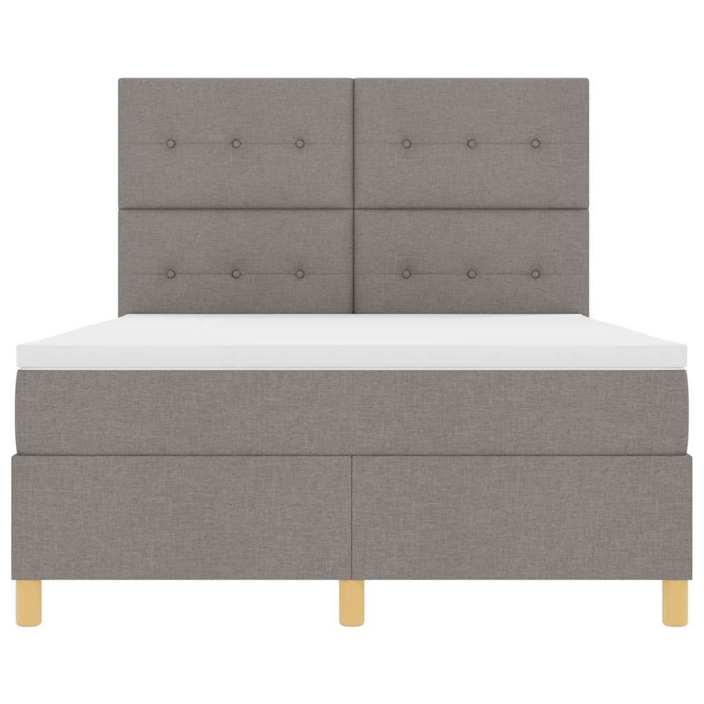vidaXL Κρεβάτι με ελατήρια με κεφαλάρι Taupe 160 x 200 cm ύφασμα