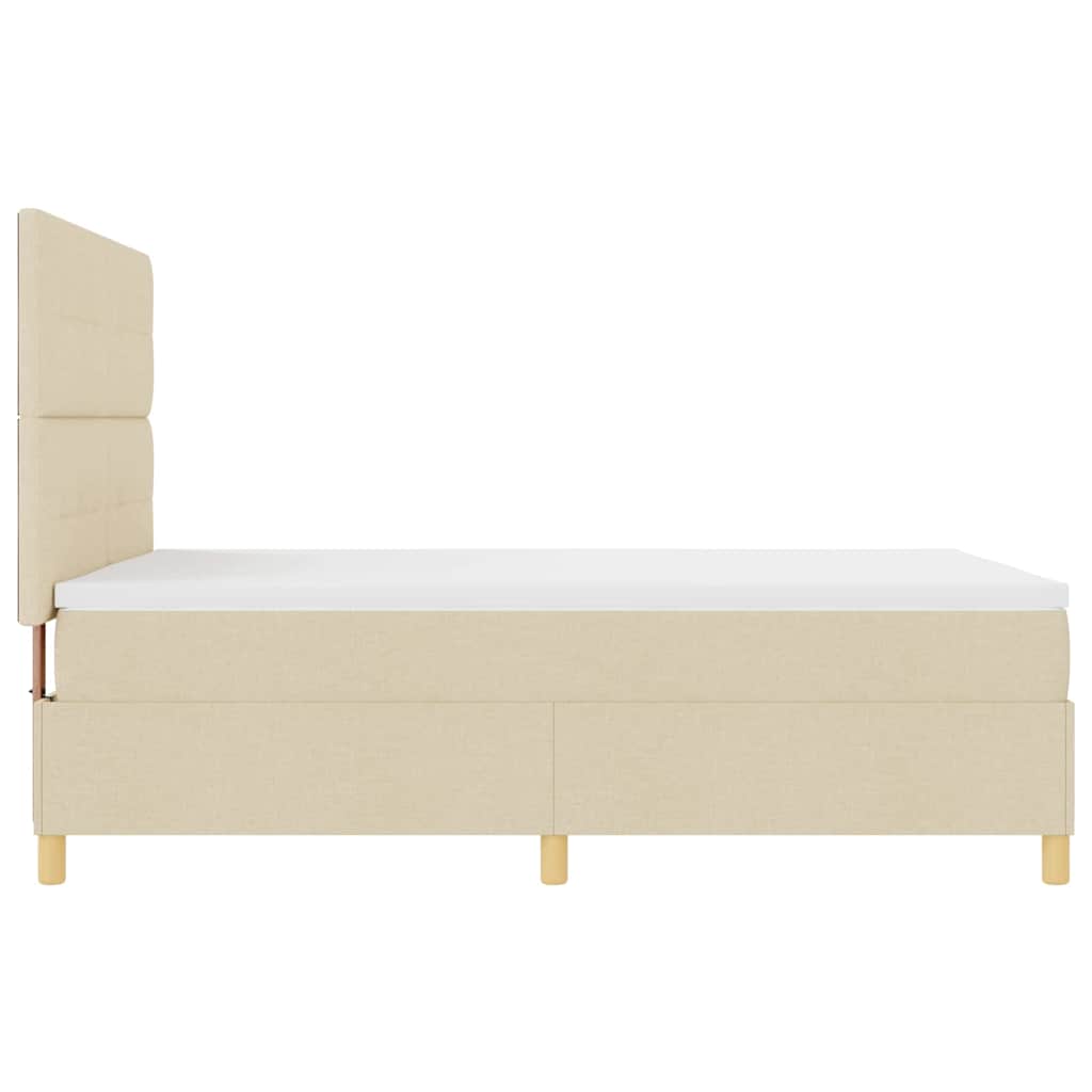 vidaXL Κρεβάτι με ελατήρια με κεφαλάρι Κρεμ 160 x 200 cm ύφασμα