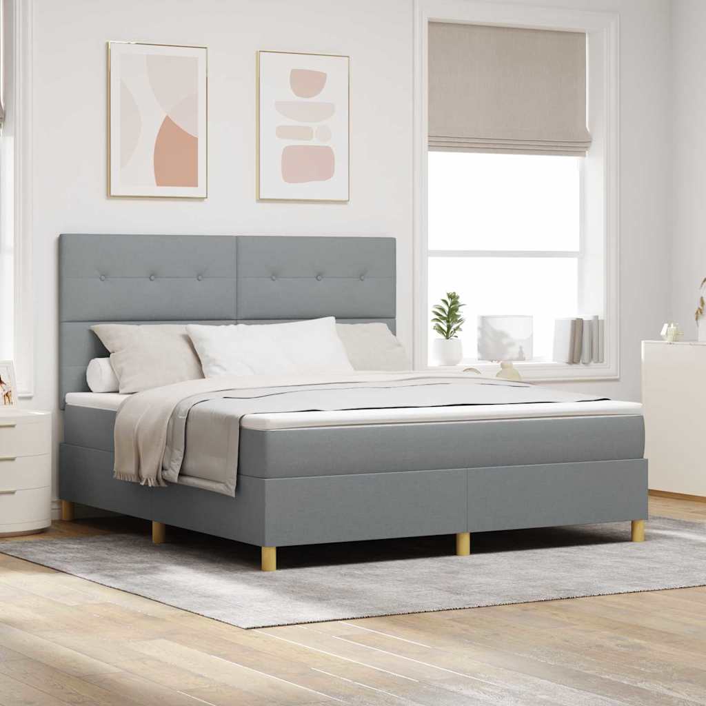 vidaXL Κρεβάτι με ελατήρια Ανοιχτό γκρι 180 x 200 cm ύφασμα