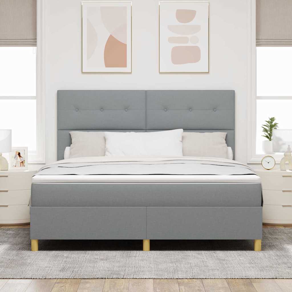 vidaXL Κρεβάτι με ελατήρια Ανοιχτό γκρι 180 x 200 cm ύφασμα