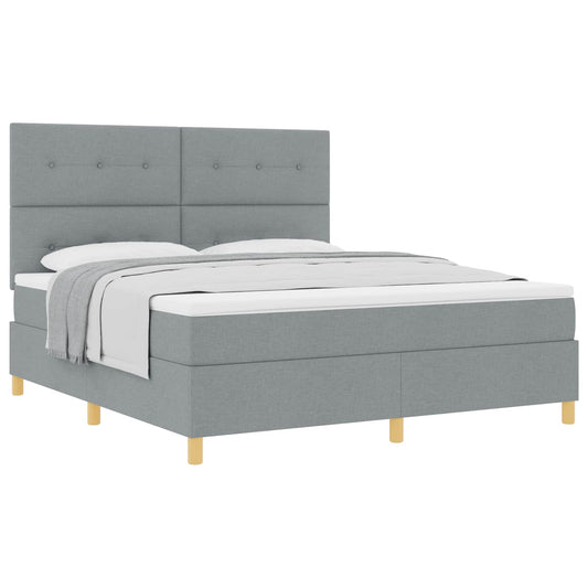 vidaXL Κρεβάτι με ελατήρια Ανοιχτό γκρι 180 x 200 cm ύφασμα