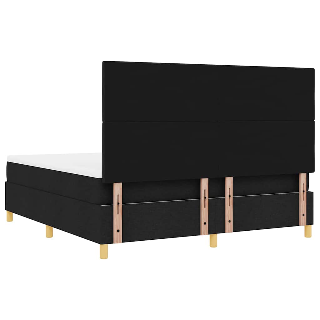 vidaXL Κρεβάτι με ελατήρια με κεφαλάρι Μαύρο 180 x 200 cm ύφασμα