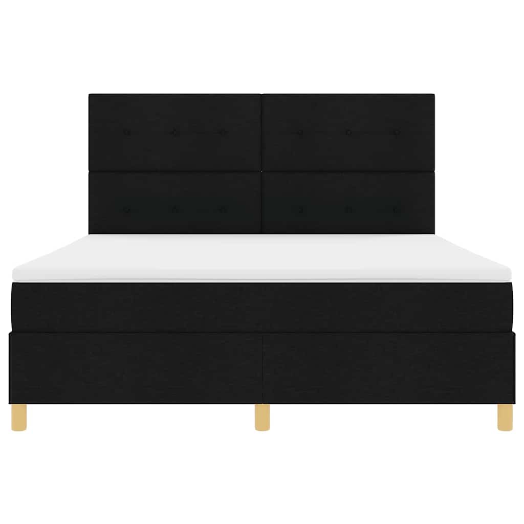 vidaXL Κρεβάτι με ελατήρια με κεφαλάρι Μαύρο 180 x 200 cm ύφασμα
