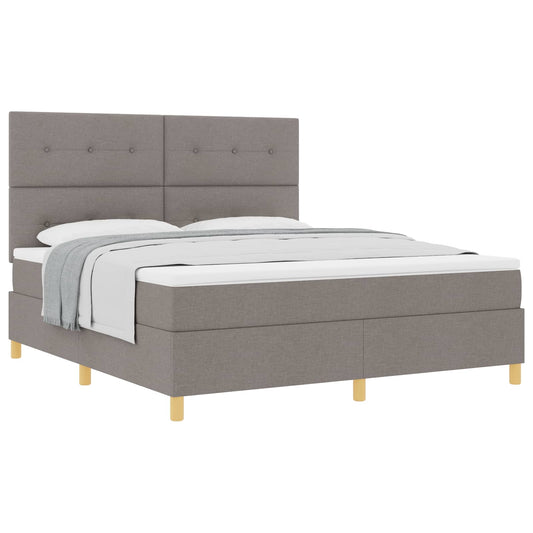 vidaXL Κρεβάτι με ελατήρια με κεφαλάρι Taupe 180 x 200 cm ύφασμα