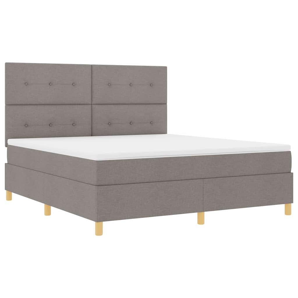 vidaXL Κρεβάτι με ελατήρια με κεφαλάρι Taupe 180 x 200 cm ύφασμα