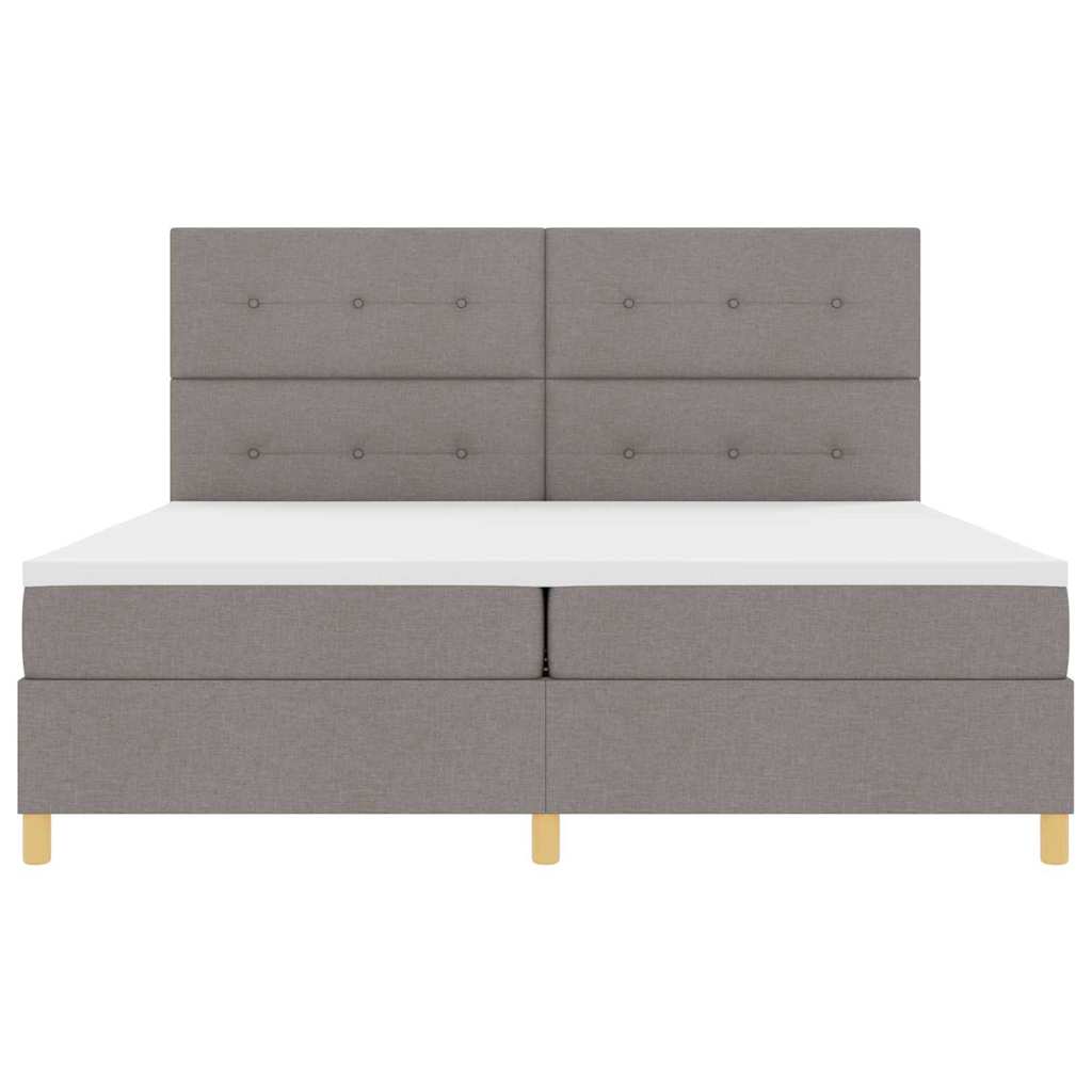 vidaXL Κρεβάτι με ελατήρια με κεφαλάρι Taupe 200 x 200 cm ύφασμα