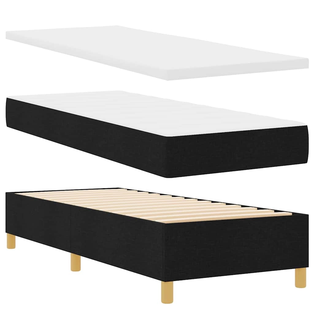 vidaXL Κρεβάτι με ελατήρια με κεφαλάρι Μαύρο 80 x 200 cm ύφασμα