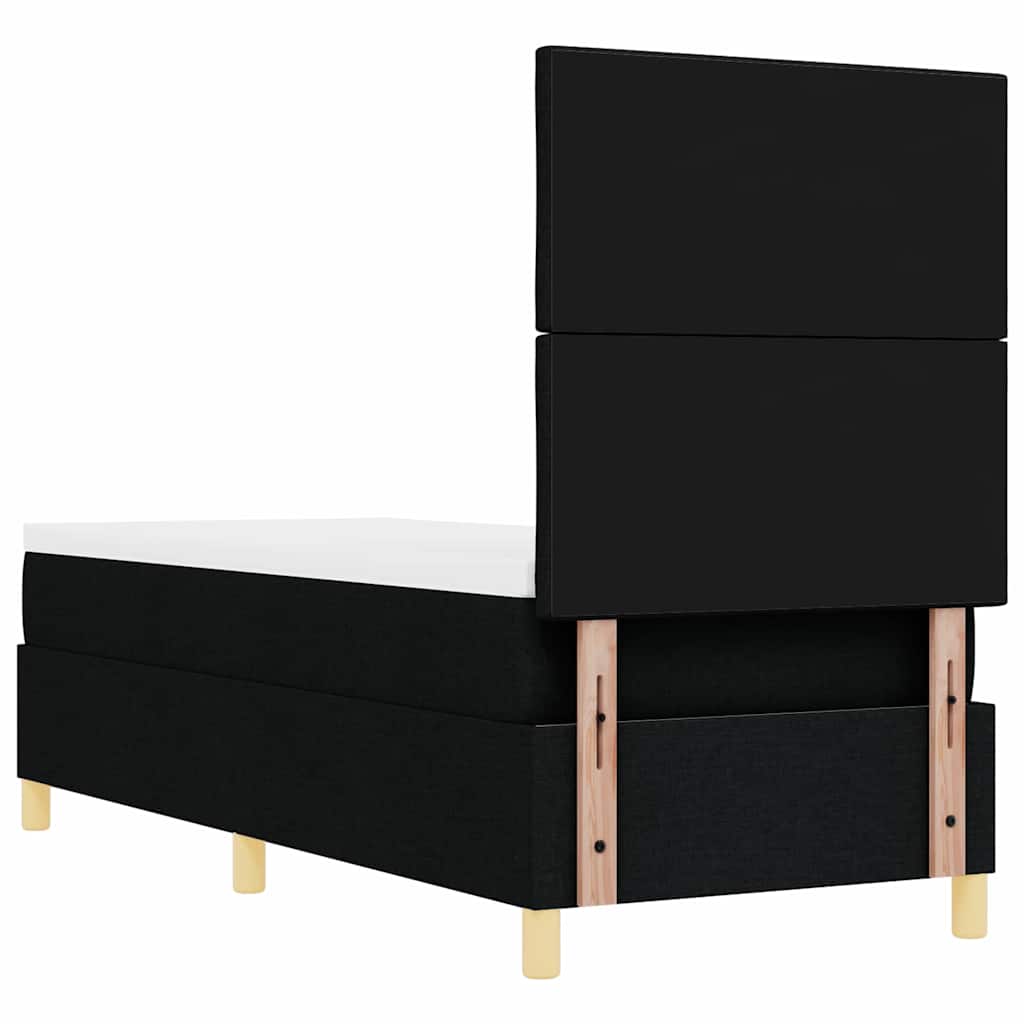 vidaXL Κρεβάτι με ελατήρια με κεφαλάρι Μαύρο 80 x 200 cm ύφασμα