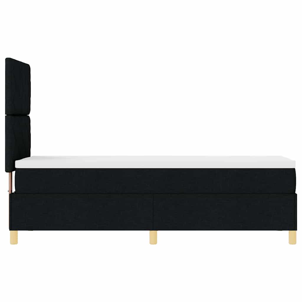 vidaXL Κρεβάτι με ελατήρια με κεφαλάρι Μαύρο 80 x 200 cm ύφασμα