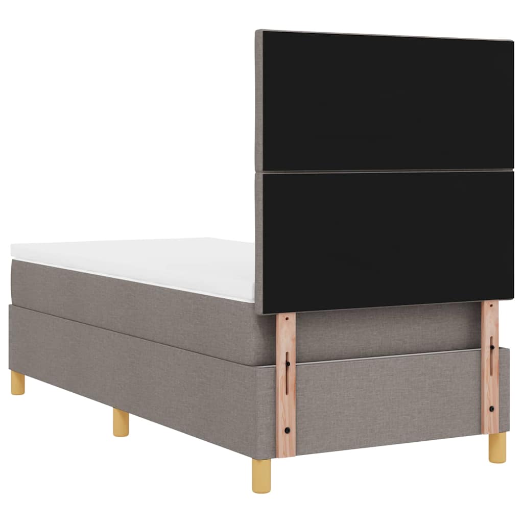 vidaXL Κρεβάτι με ελατήρια με κεφαλάρι Taupe 90 x 200 cm ύφασμα
